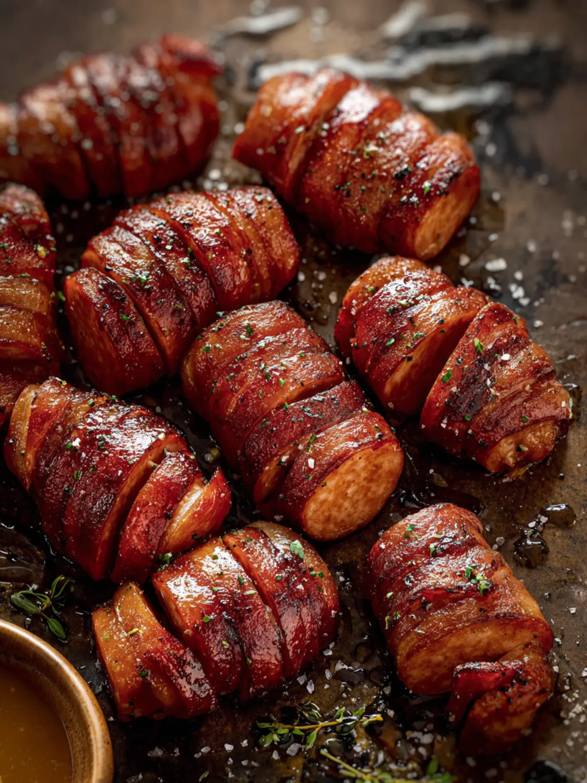 Mustard Hasselback Kielbasa Bites First Image