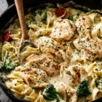 One-Pan Skinny Chicken Alfredo Recipe First Image