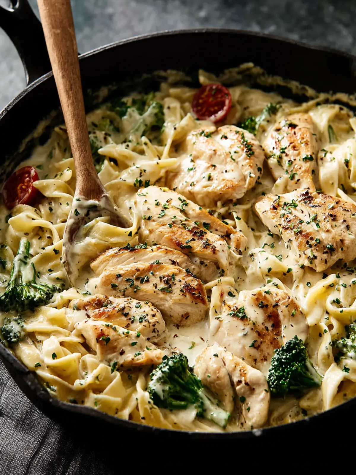 One-Pan Skinny Chicken Alfredo Recipe First Image