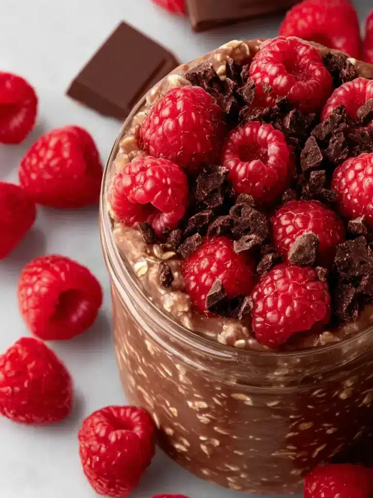 Dark Chocolate Raspberry Overnight Oats First Image