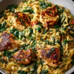 One Pot Garlic Chicken & Spinach Orzo First Image
