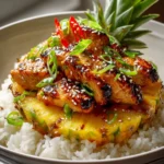 Tropical Teriyaki Chicken Pineapple Bowl and Coconut Rice First Image