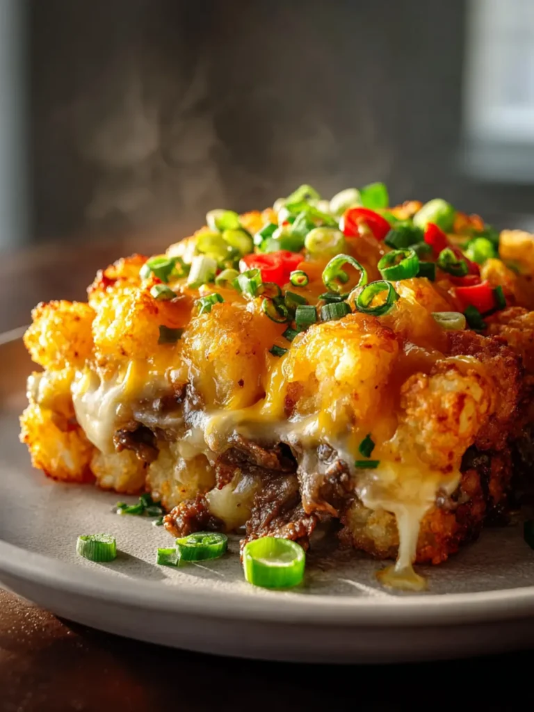 Philly Cheesesteak Tater Tot Bake First Image