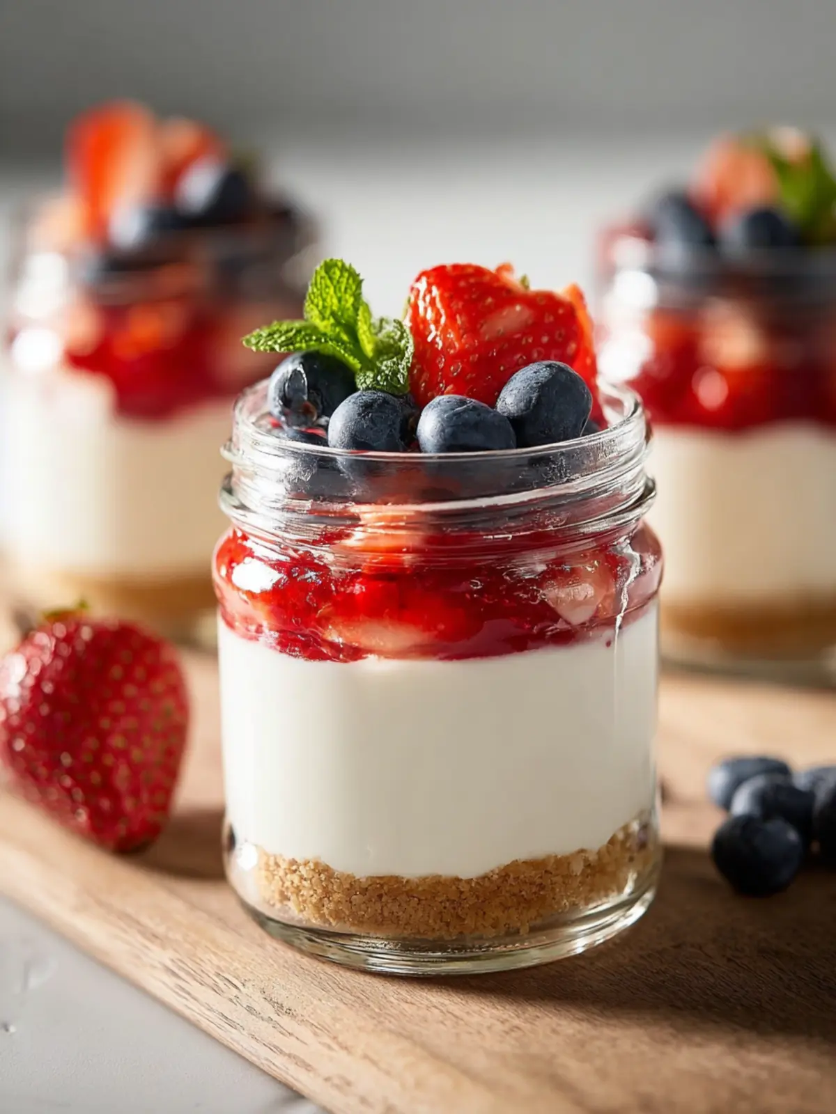 Healthier No-Bake Cheesecake in a Jar First Image