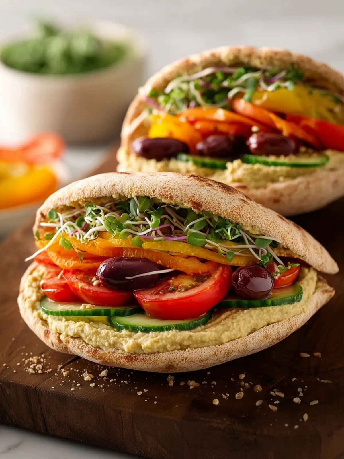 Easy Hummus Pita Sandwiches First Image